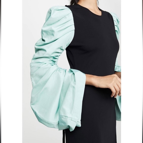 Like New Tory Burch Gathered Taffeta Sleeve Maxi Dress. - Picture 4 of 15